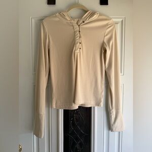 Shyanne Beige Ribbed Knit Top